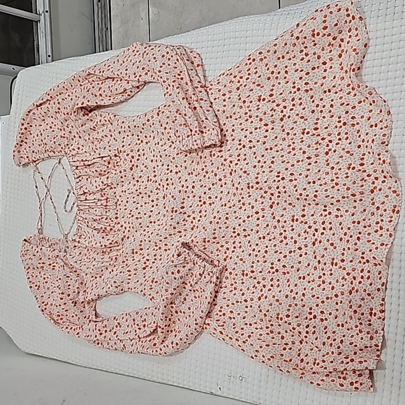 Cotton Candy LA pink floral summer dress, Size M open tie back pink red - Picture 13 of 13